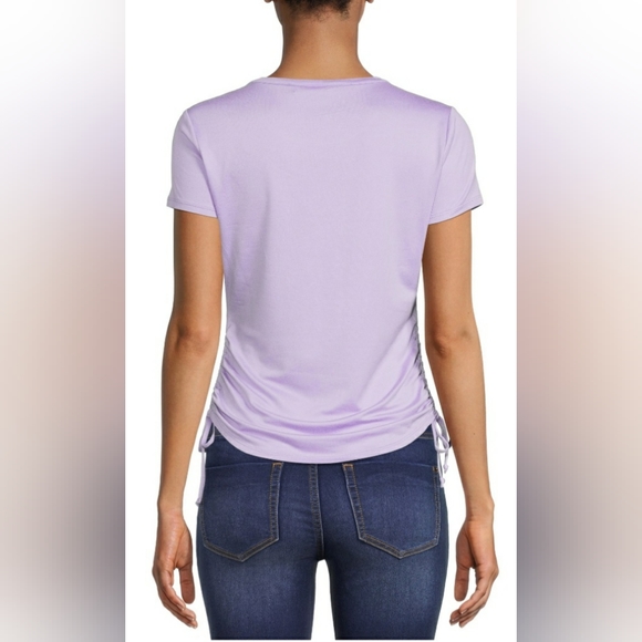 No Boundaries Juniors' Ruched Side T-Shirt with Face Mask - Picture 2 of 8